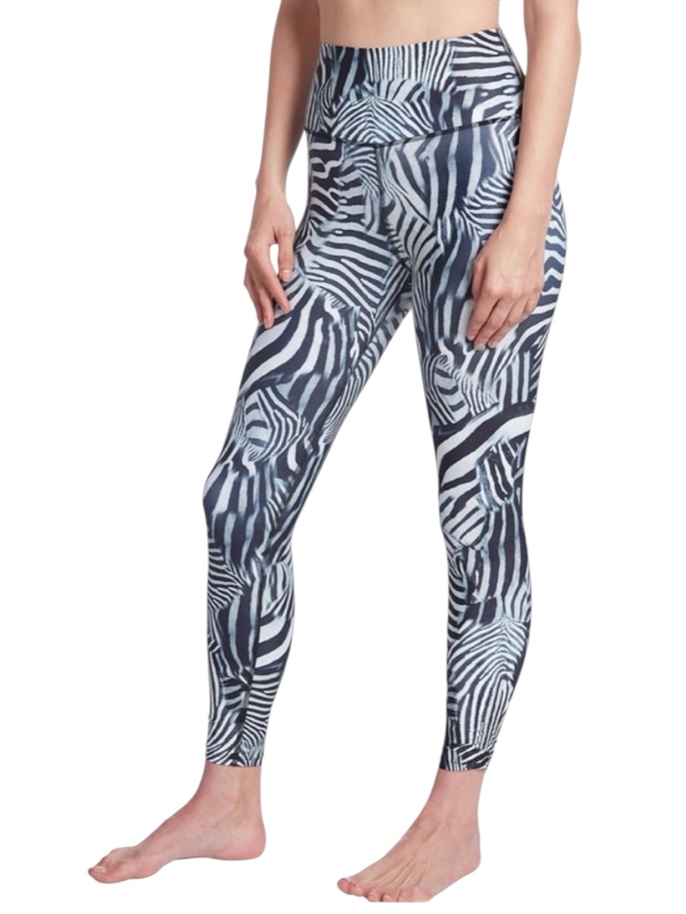 Betsey Johnson Leggings High Rise Cropped Zebra Pop Multi Women’s Size Small